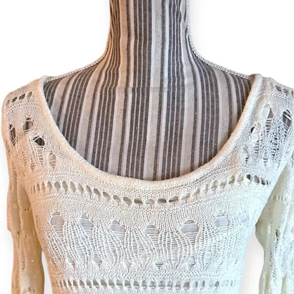 STRADIVARIUS | Vanilla | SHORT OPEN-KNIT DRESS - Picture 4 of 9